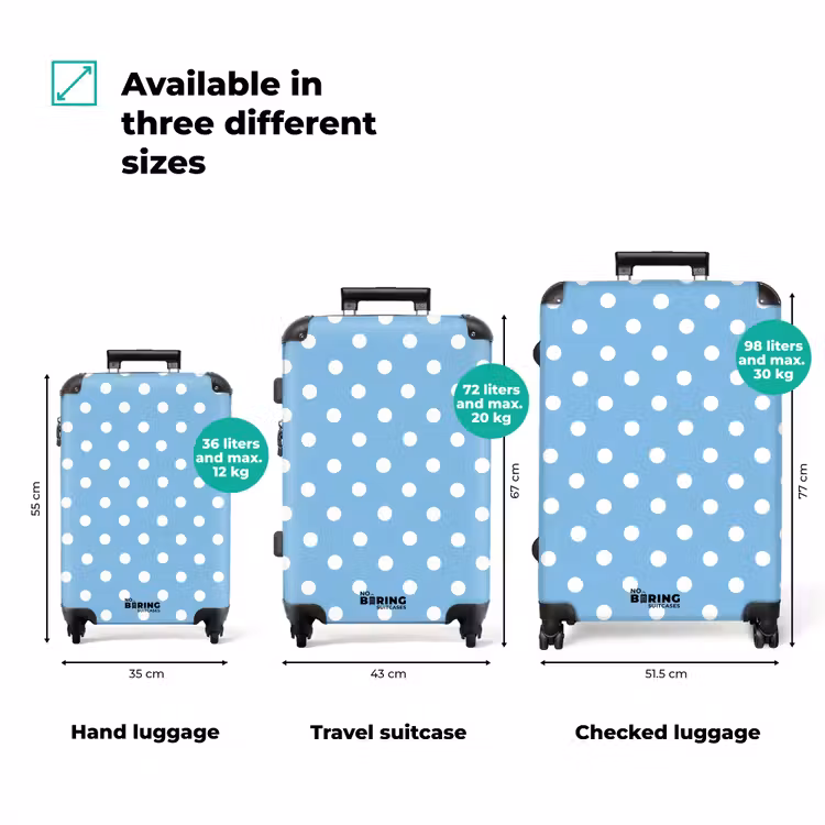 Suitcase - Polka Dots - Blue — 1