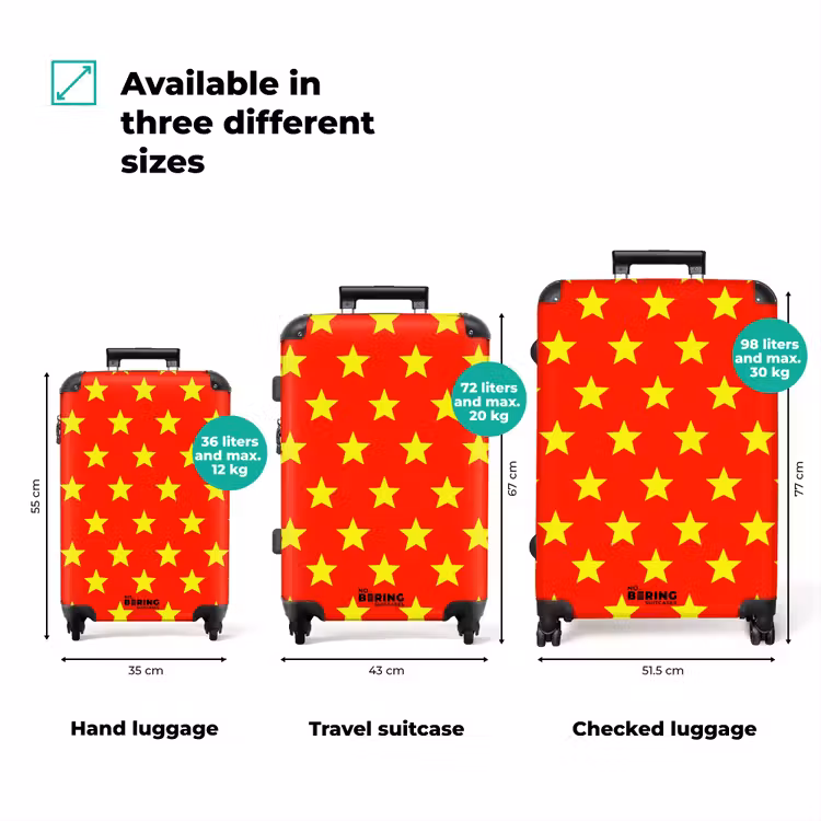 Suitcase - Star - Pattern - Yellow — 1
