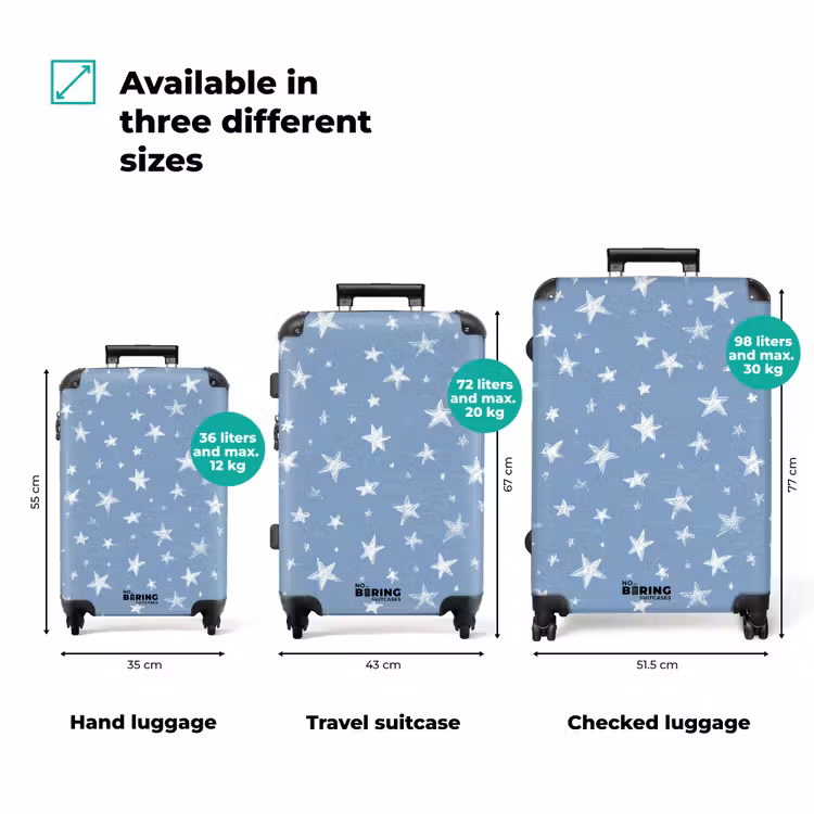 Suitcase - Stars - Pattern - Blue — 1