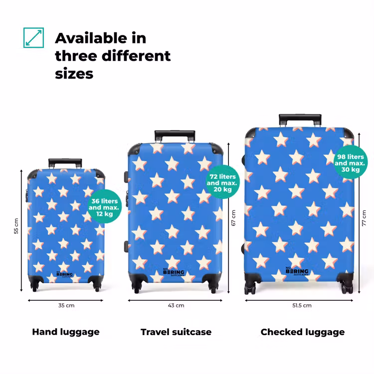 Suitcase - Stars - Pattern - Blue — 1