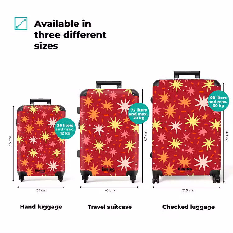 Suitcase - Stars - Playful - Red — 1