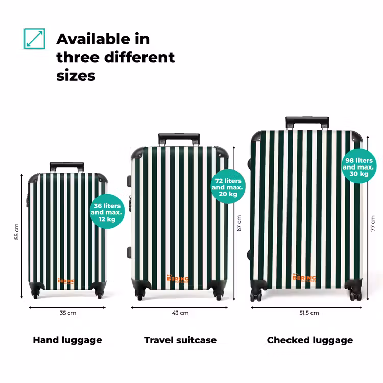 Suitcase - Stripes - Classic - Green — 1