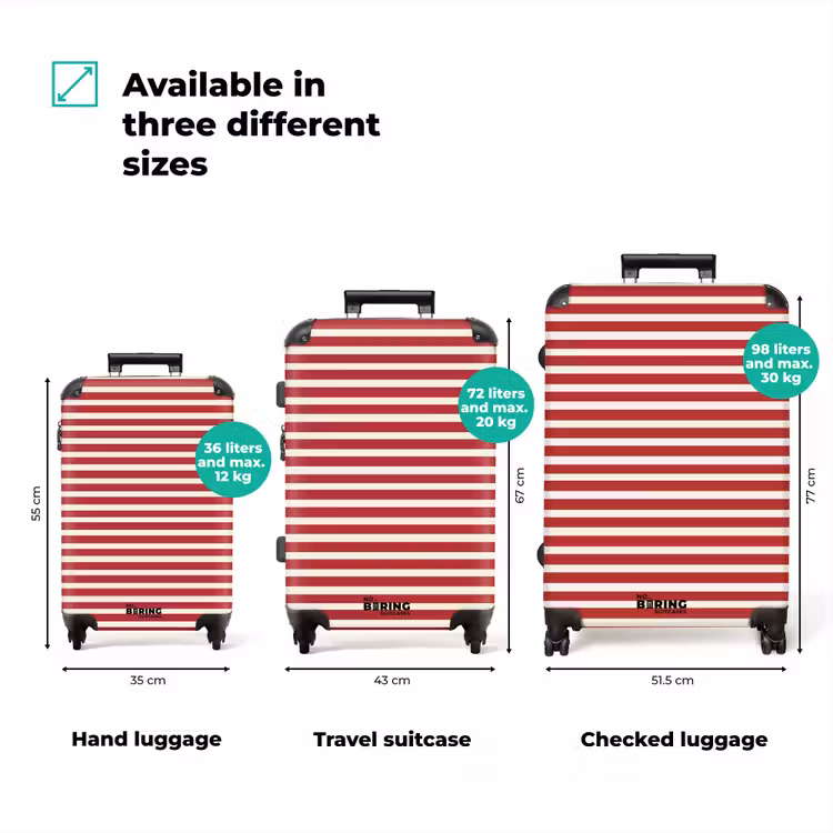 Suitcase - Stripes - Pattern - Red — 1
