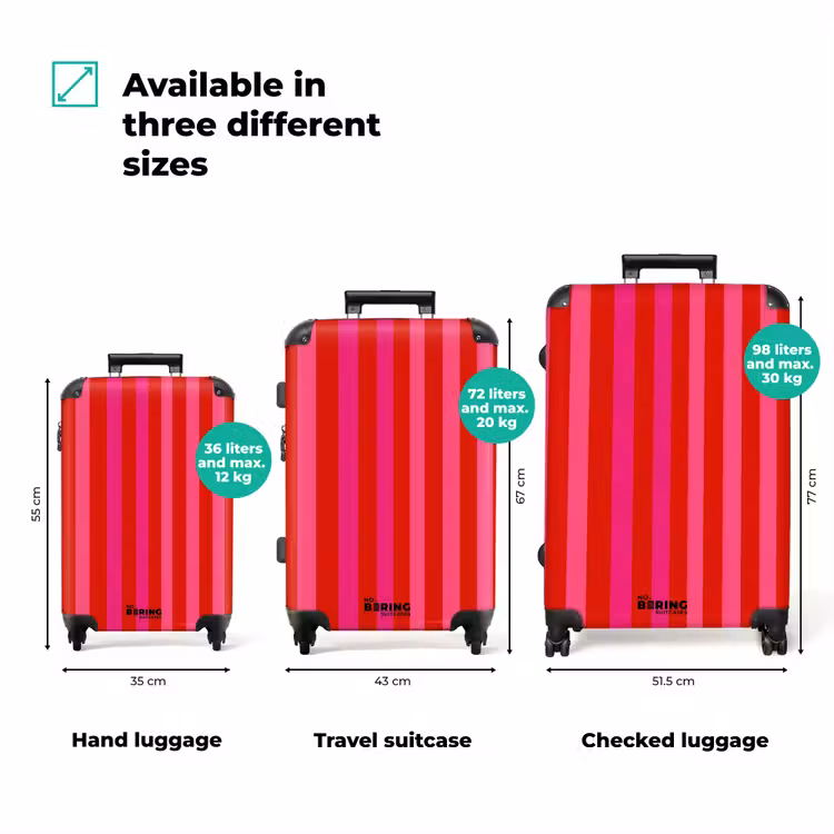 Suitcase - Vertical - Stripes - Pink — 1