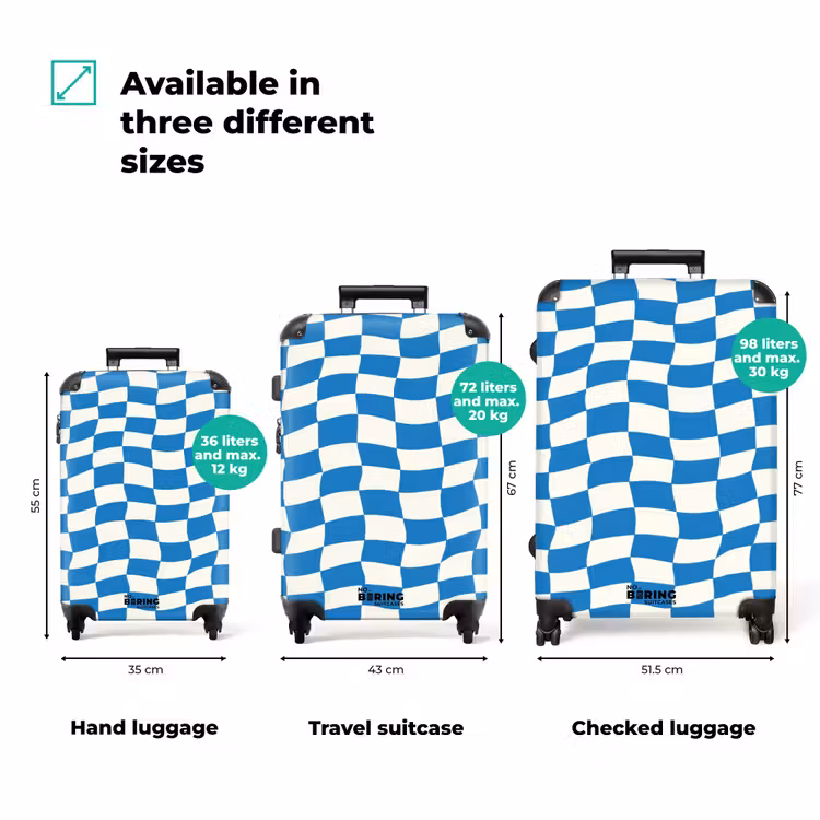 Suitcase - Wavy - Pattern - Blue — 1
