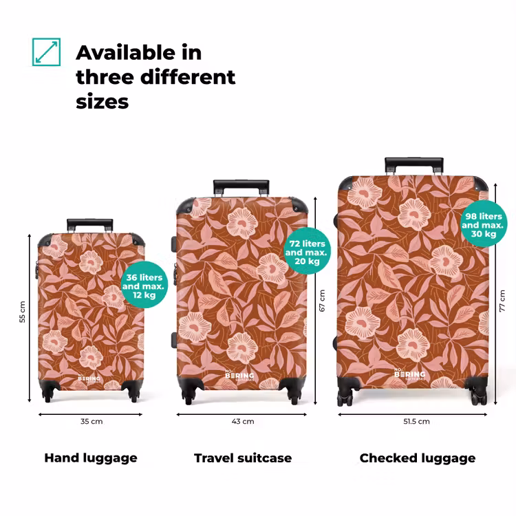 Suitcase - Pattern - Leaves - Terracotta — 1
