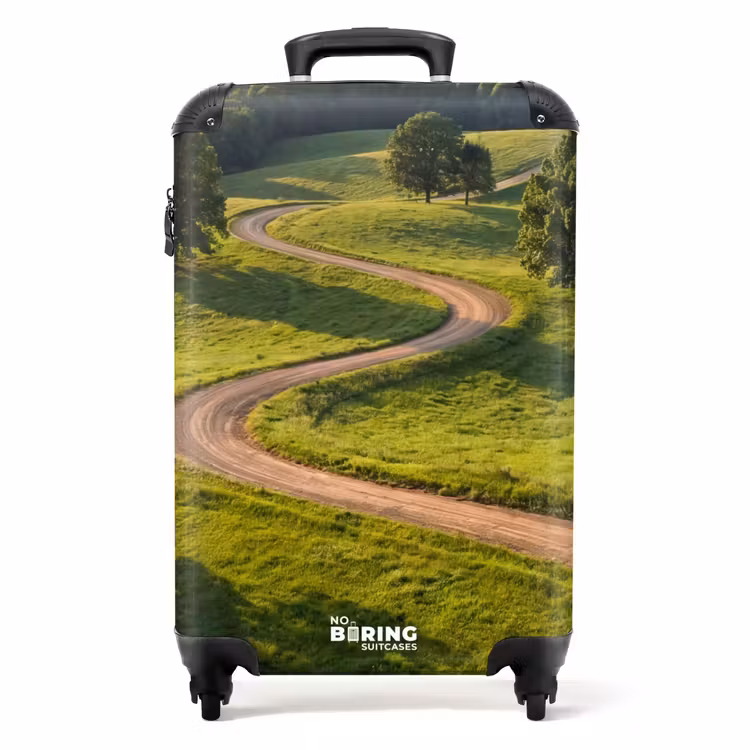 Suitcase - Road - Meadow - Nature - Green — 1
