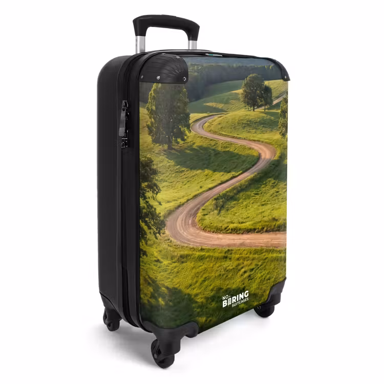 Suitcase - Road - Meadow - Nature - Green — 2