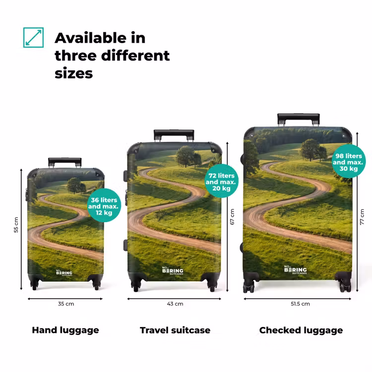 Suitcase - Road - Meadow - Nature - Green — 3
