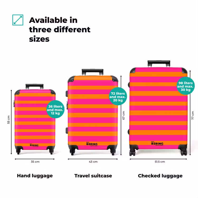 Suitcase - Stripes - Horizontal - Pink — 1