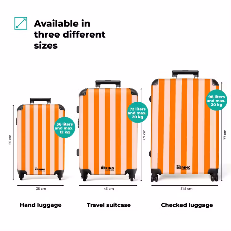 Suitcase - Stripes - Modern - Orange — 1