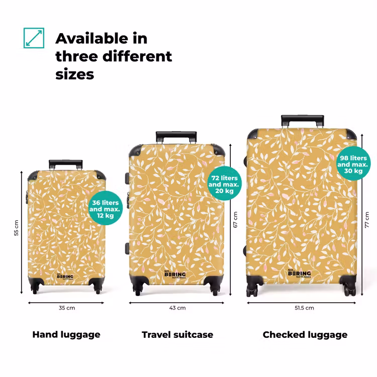 Suitcase - Twigs - Pattern - Ochre — 1