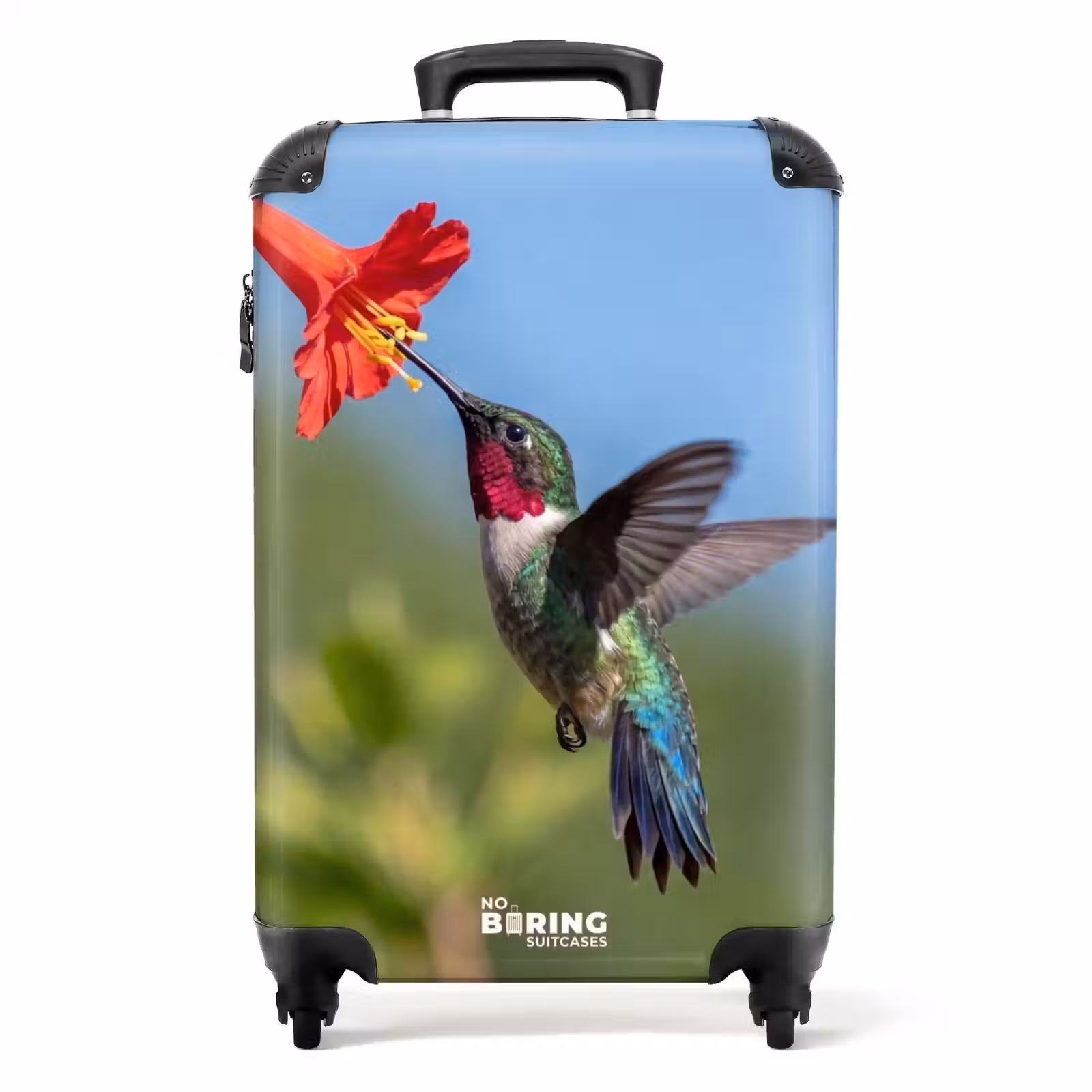Suitcase - Hummingbird - Flower - Nature - Green — 1