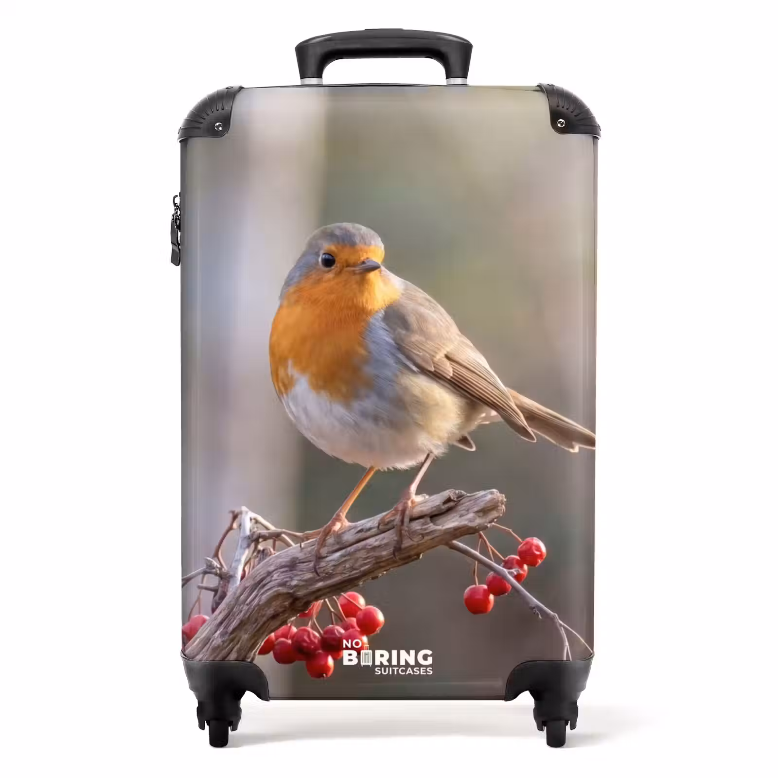 Suitcase - Robin - Branch - Berries - Nature — 1