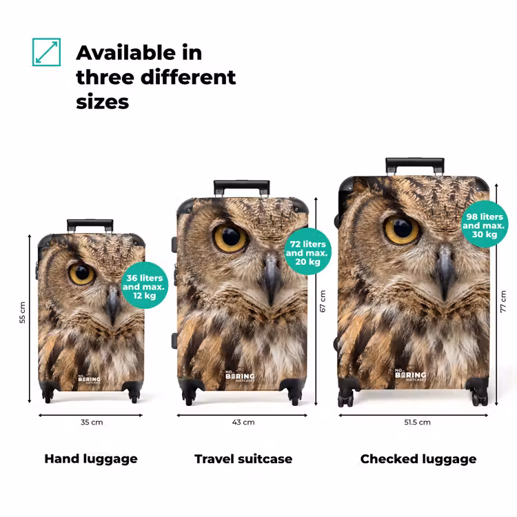 Suitcase - Eagle Owl - Owl - Portrait - Brown — 3