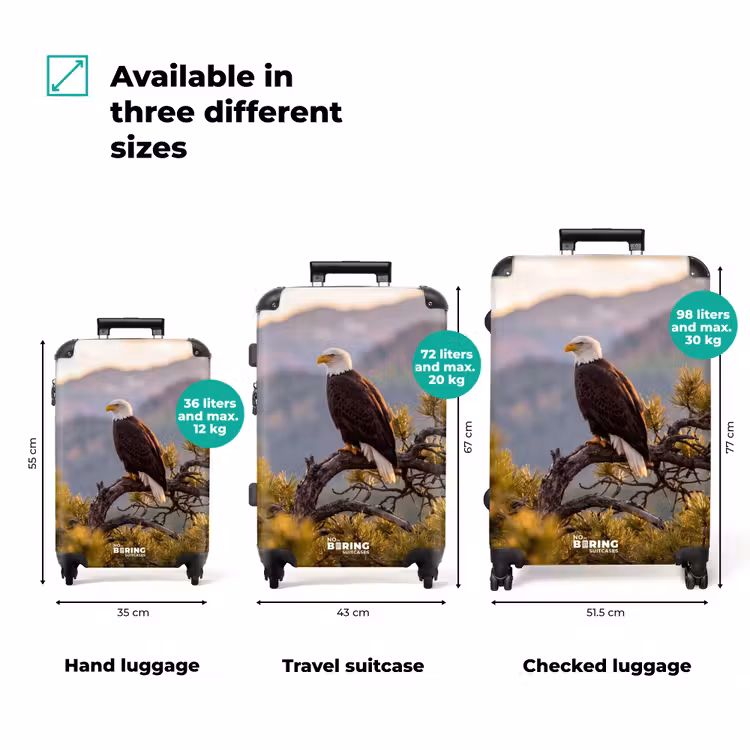 Suitcase - Eagle - Tree - Mountains - Green — 3