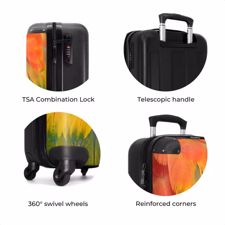 Suitcase - Feathers - Macaw - Colorful — 8