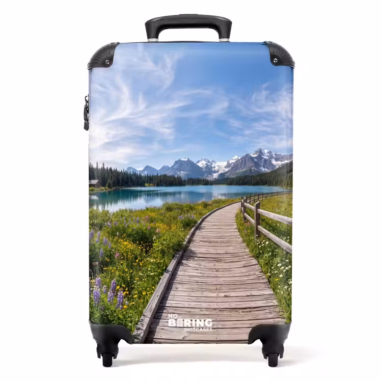 Suitcase - Mountains - Lake - Landscape - Blue — 1