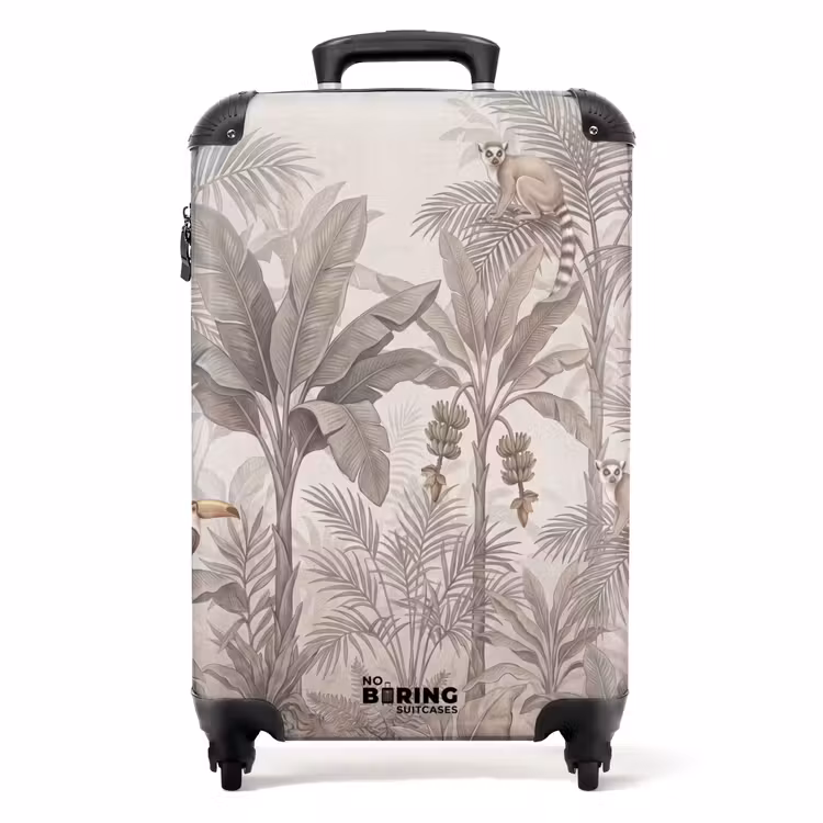 Suitcase - Nature - Jungle - Ring-tailed lemur - Brown — 1