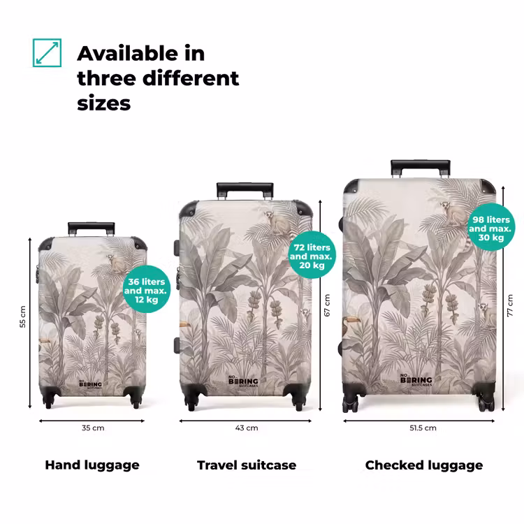 Suitcase - Nature - Jungle - Ring-tailed lemur - Brown — 3