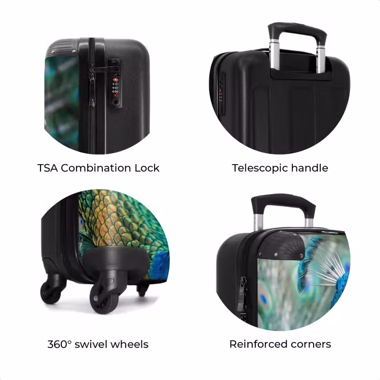 Suitcase - Peacock - Feathers - Blue — 8