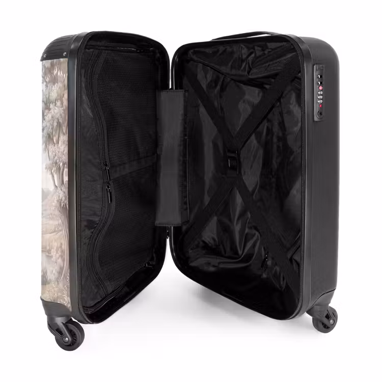 Suitcase - River Landscape - Mountains - Nature - Vintage - Beige — 5