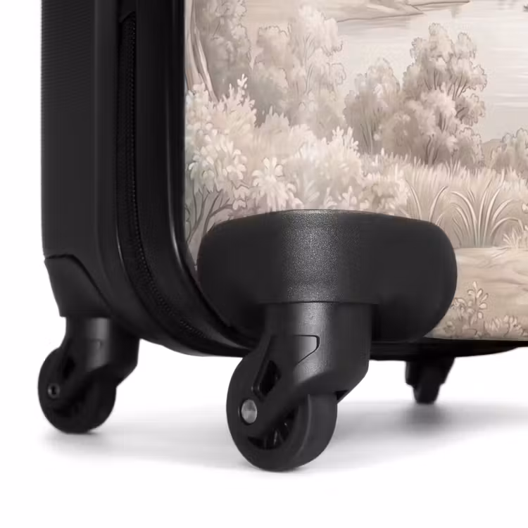 Suitcase - River Landscape - Mountains - Nature - Vintage - Beige — 7