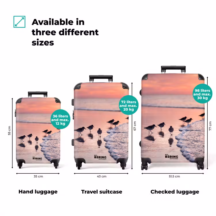 Suitcase - Seagulls - Beach - Sea - Pink — 3