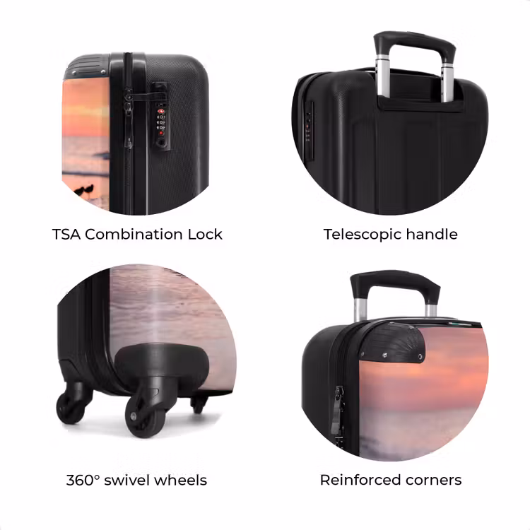 Suitcase - Seagulls - Beach - Sea - Pink — 8