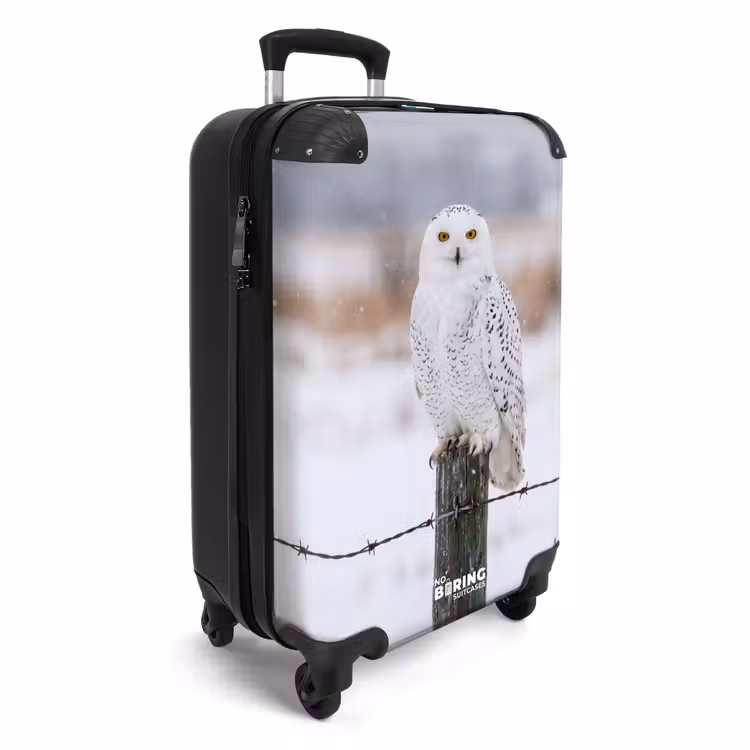 Suitcase - Snowy Owl - Fence - Snow - White — 2