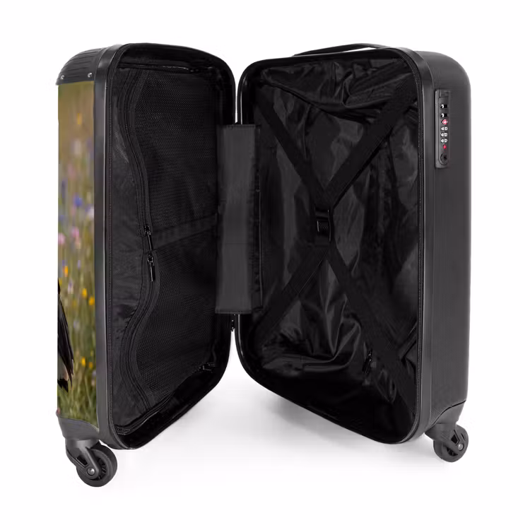 Suitcase - Stork - Flowers - Meadow - Colorful — 5