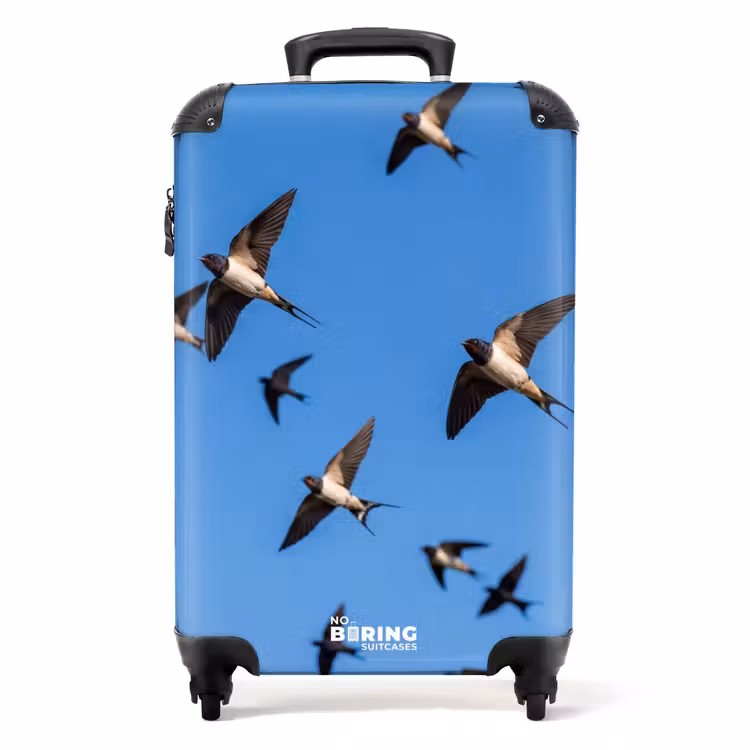 Suitcase - Swallows - Flying - Blue — 1