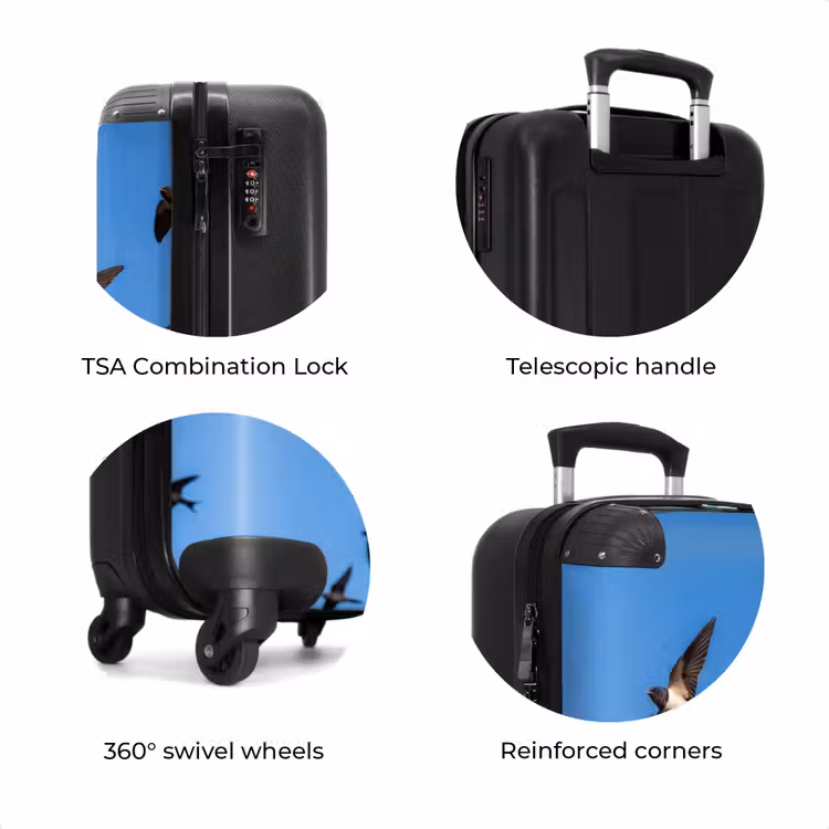 Suitcase - Swallows - Flying - Blue — 8