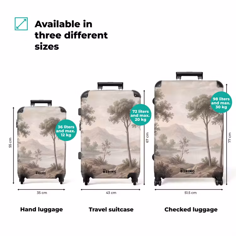 Suitcase - Trees - Lake - Mountains - Illustration — 3