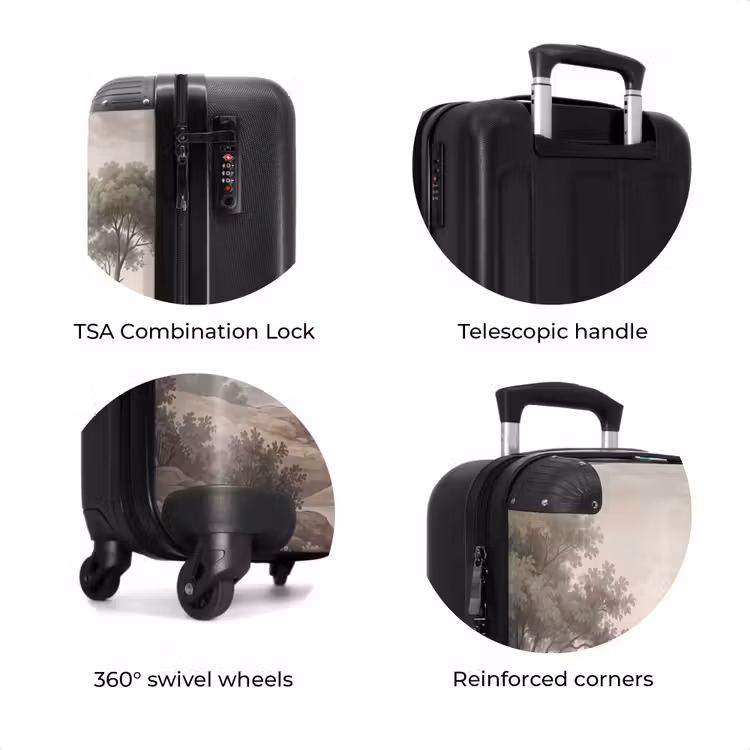 Suitcase - Trees - Lake - Mountains - Illustration — 8