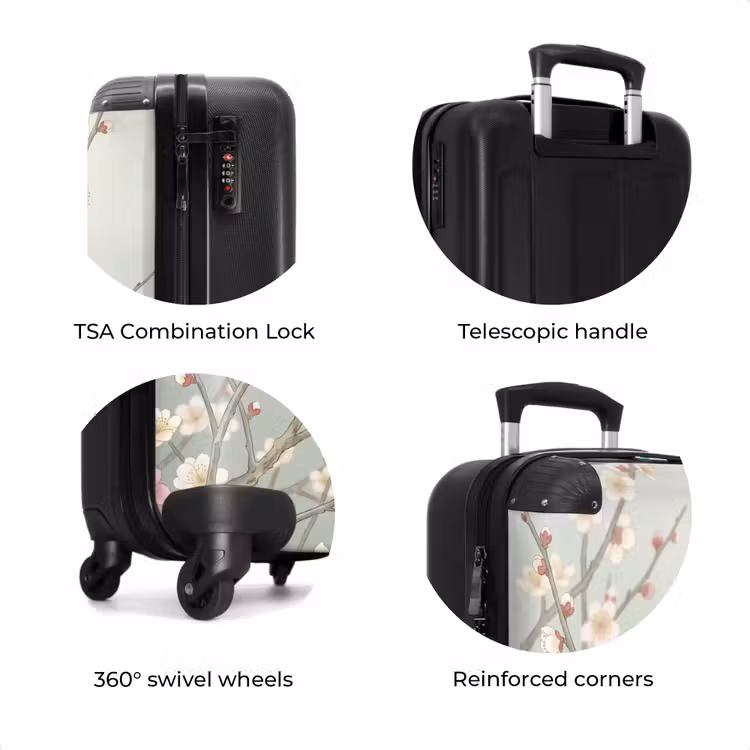 Suitcase - Cherries - Blossoms - Green — 8