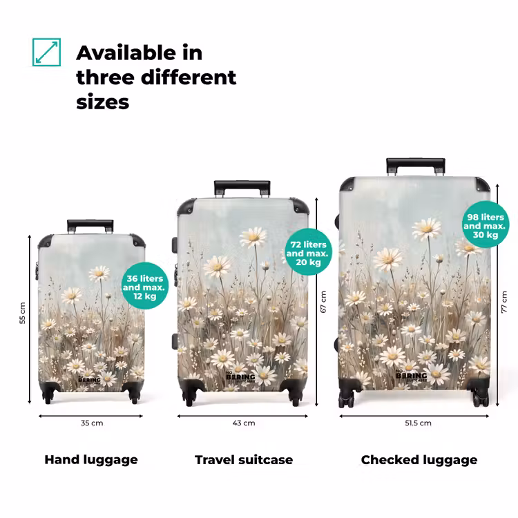 Suitcase - Daisy - Illustration - White — 1
