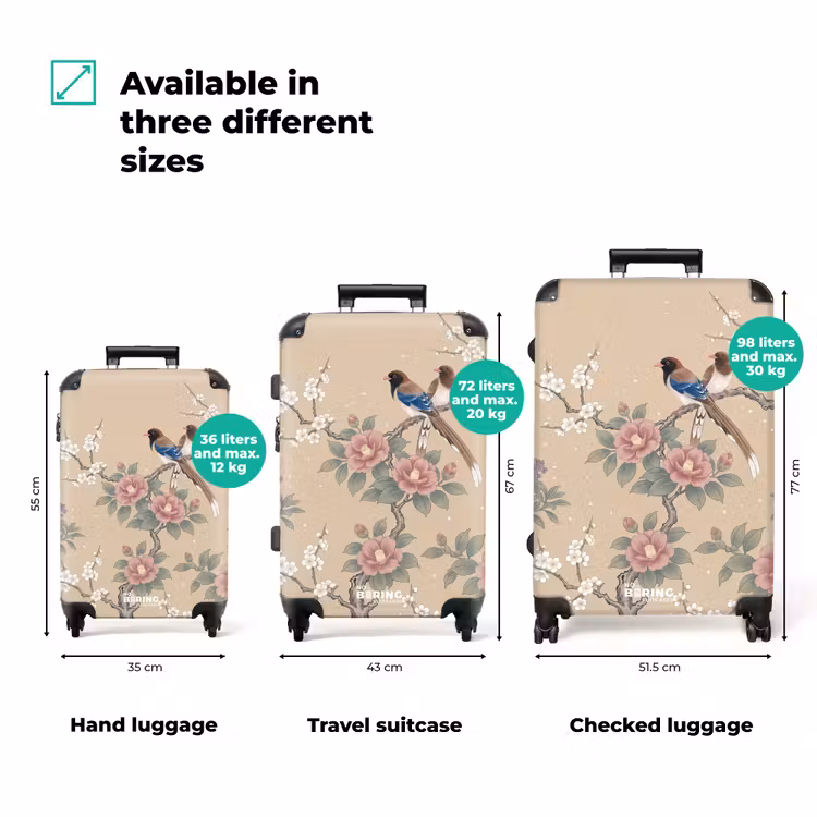 Suitcase - Flowers - Birds - Flowers — 3