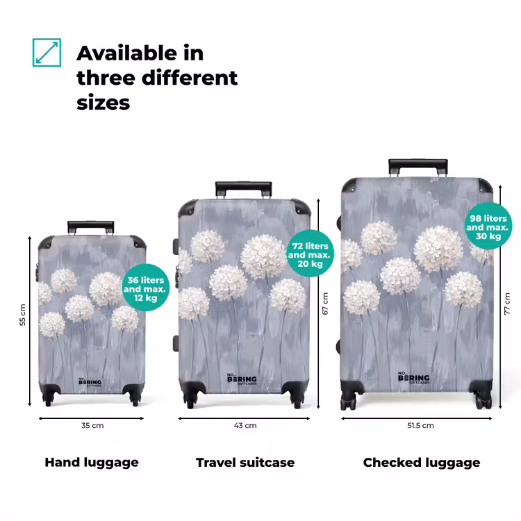 Suitcase - Flowers - Illustration - Blue — 1