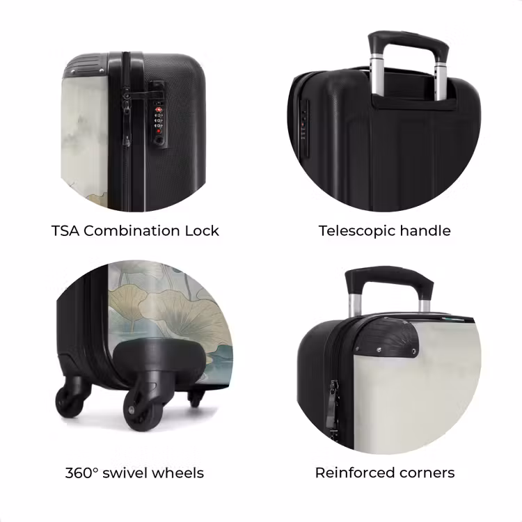 Suitcase - Lotus - Flowers - Green — 8