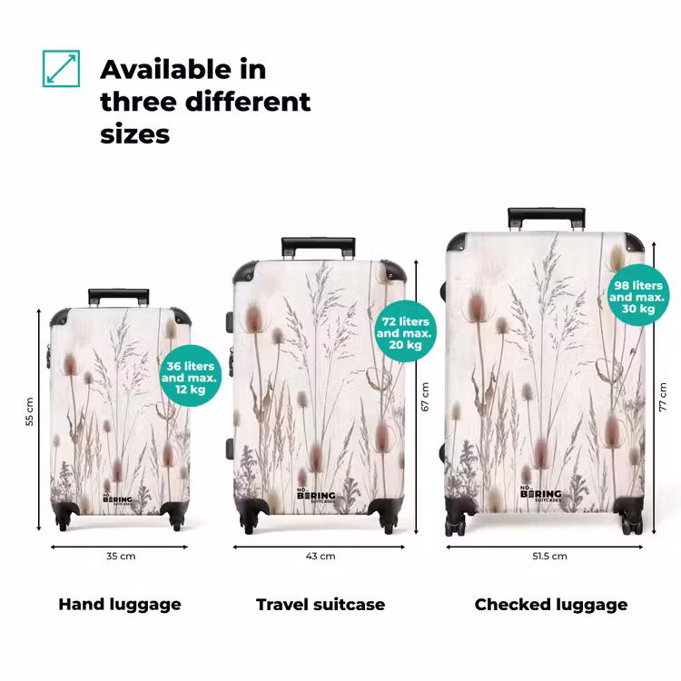 Suitcase - Meadow Flowers - Design - Sepia — 1