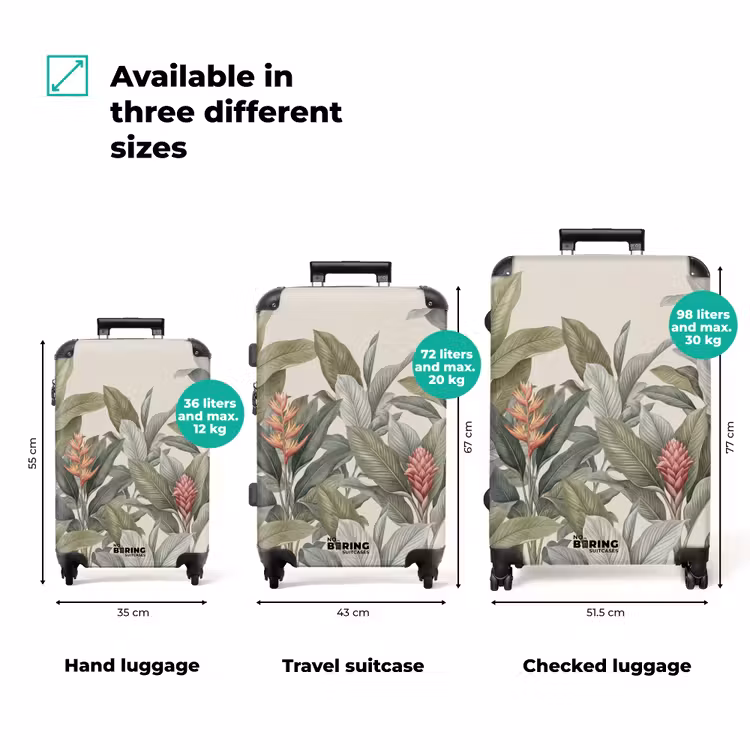 Suitcase - Tropical - Plants - Modern - Green — 1