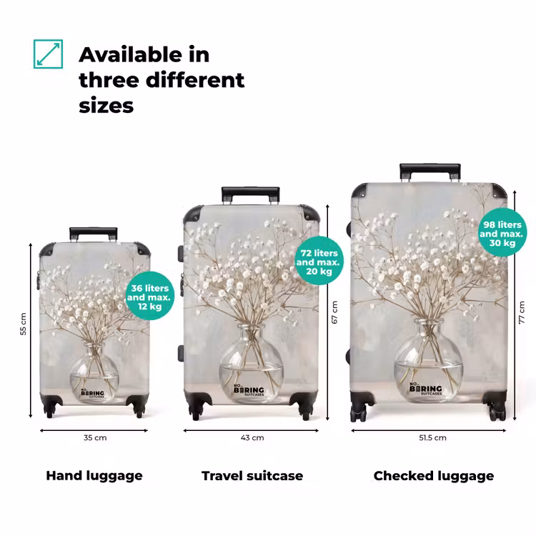Suitcase - Vase - Gypsophila - White — 1