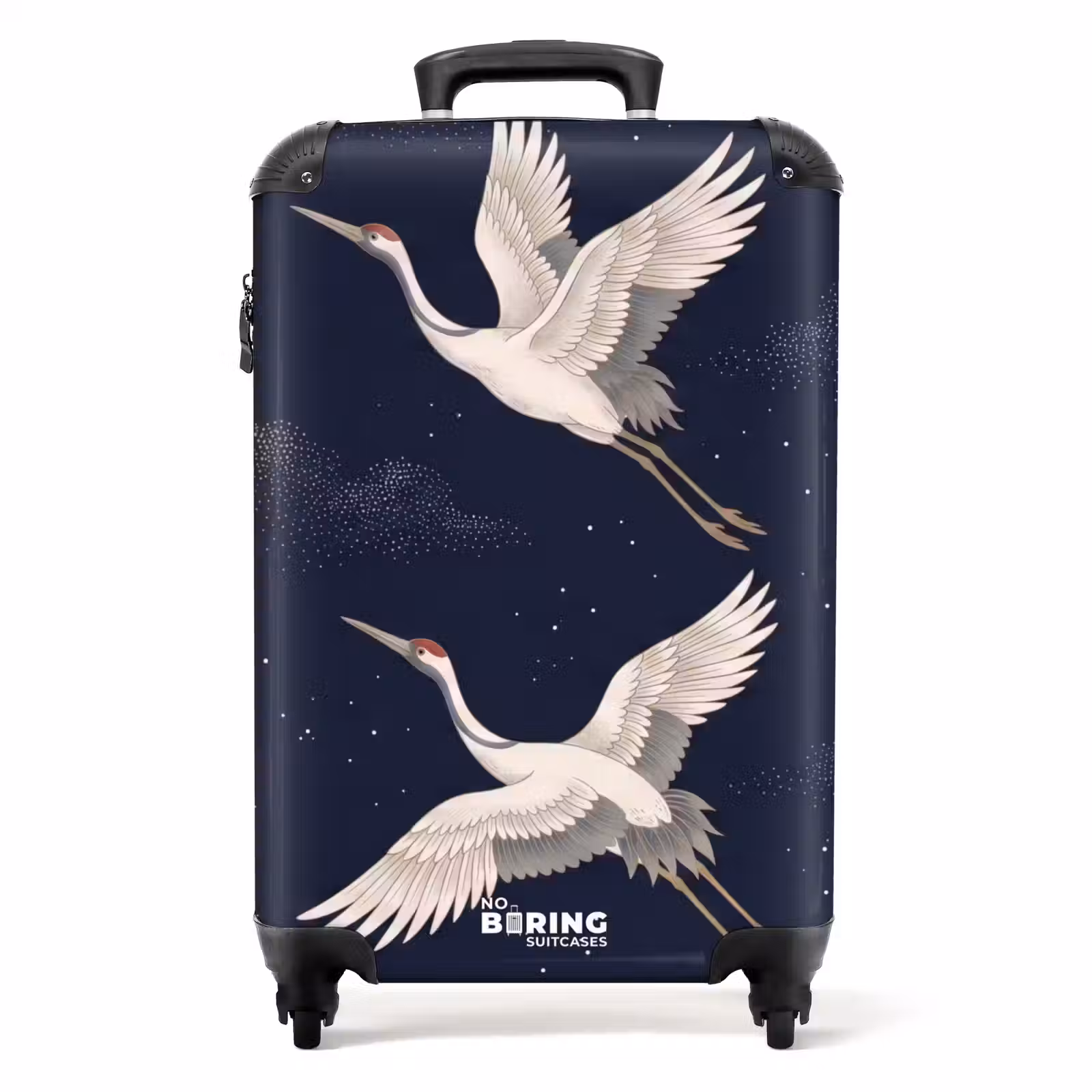 Suitcase - Cranes - Night Sky - Blue — 1