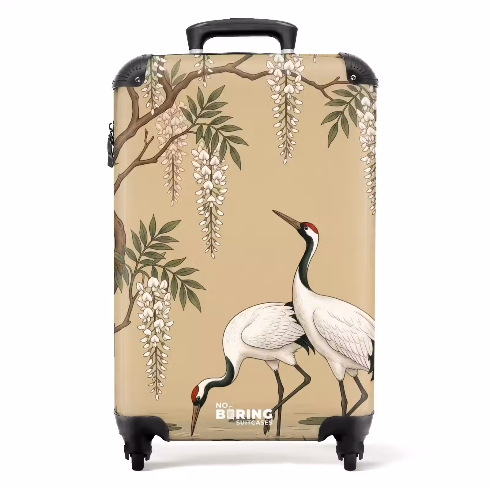 Suitcase - Cranes - Water - Beige — 1