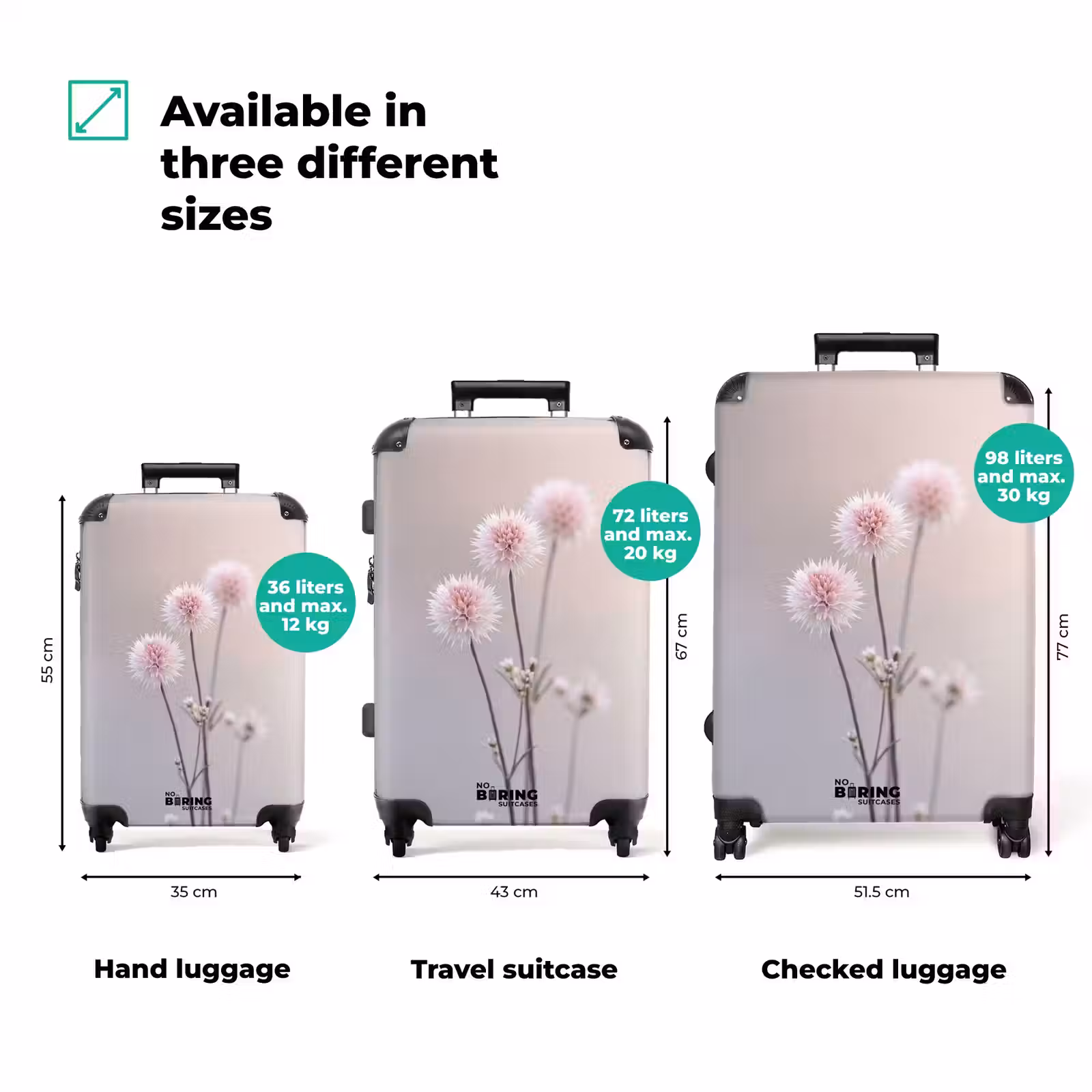 Suitcase - Flowers - Bulbs - Pink — 1