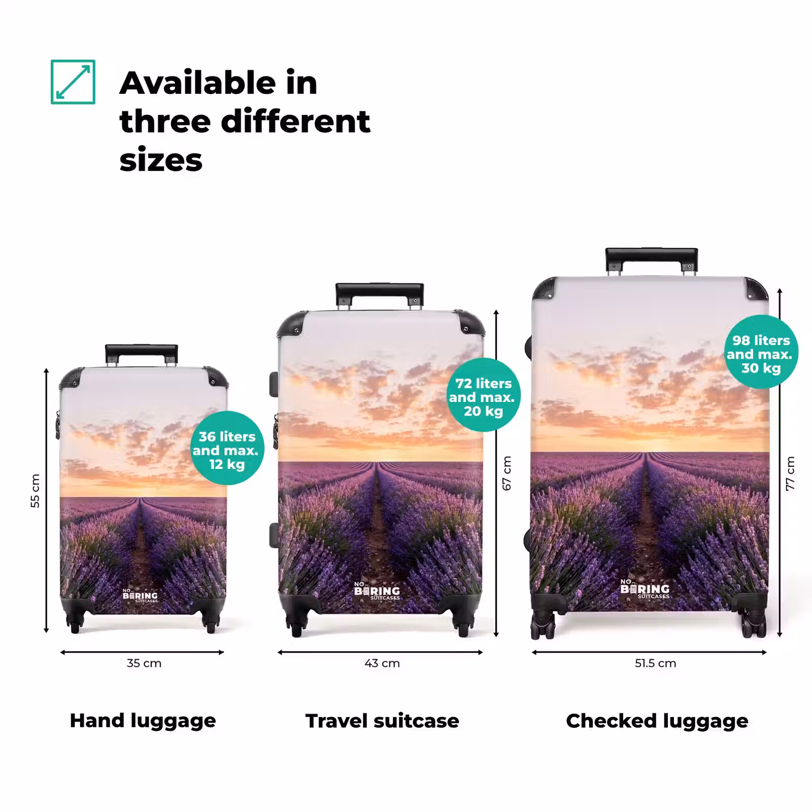 Suitcase - Landscape - Lavender Field - Purple — 1