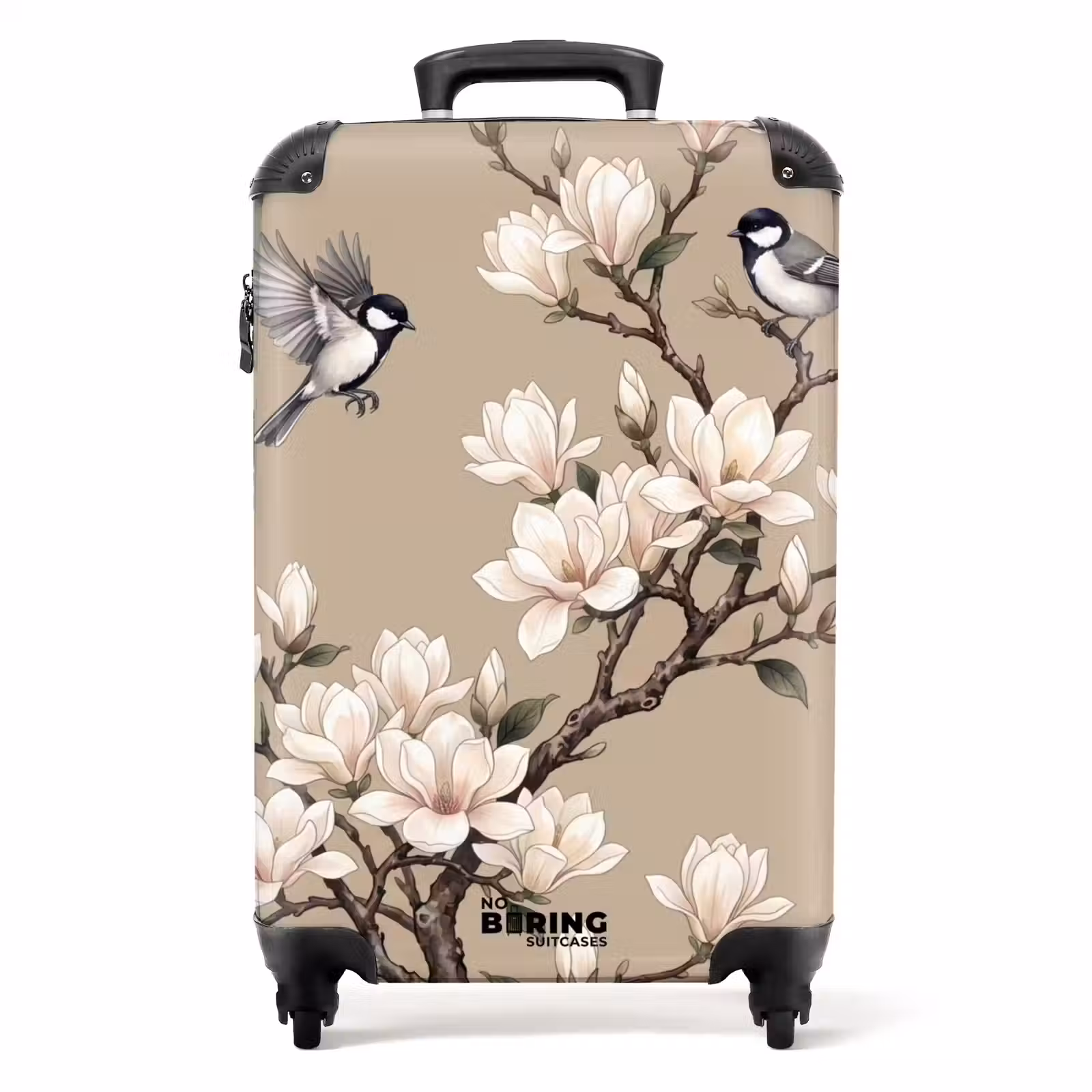 Suitcase - Oriental - Birds - Beige — 1