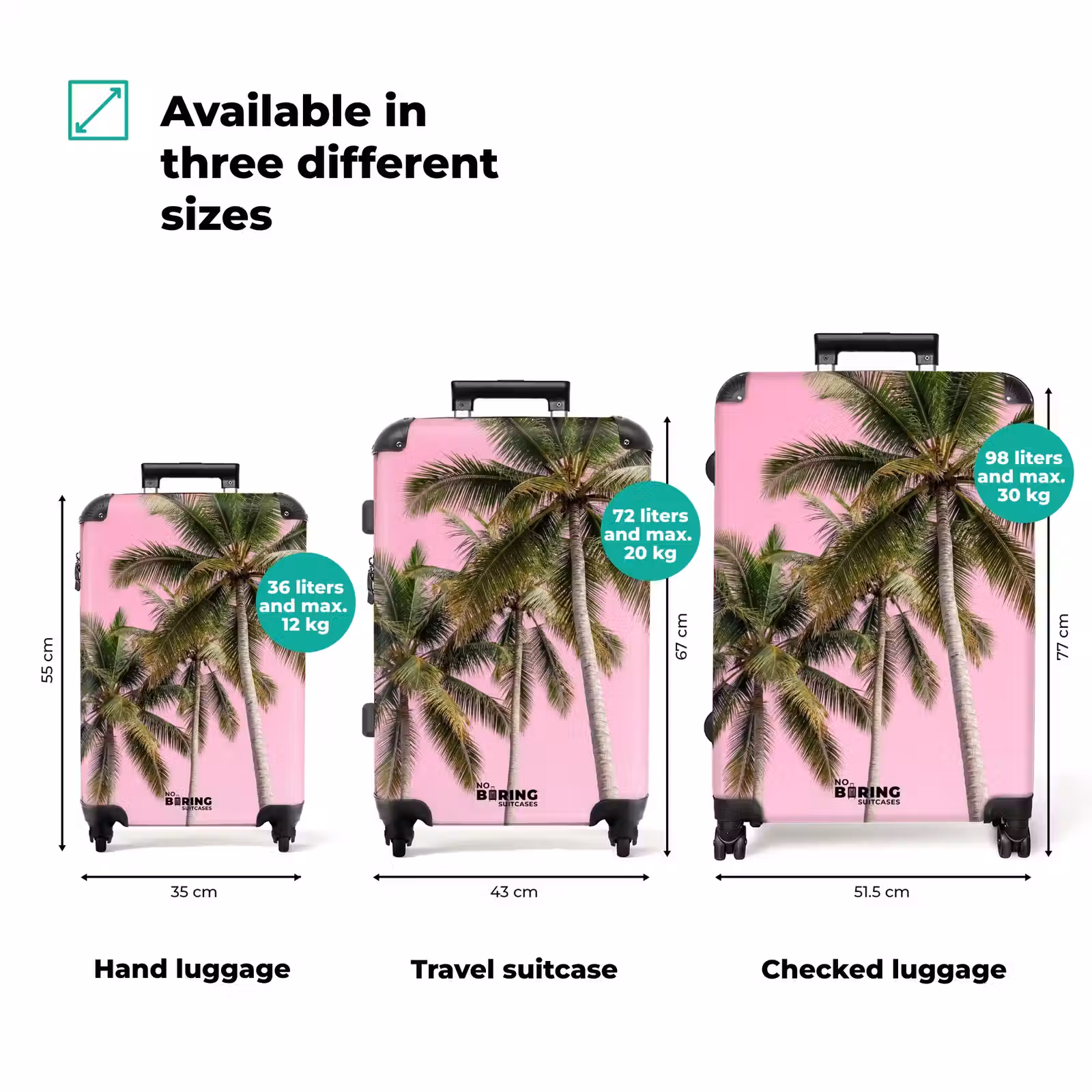 Suitcase - Palm Tree - Tropical - Pink — 1