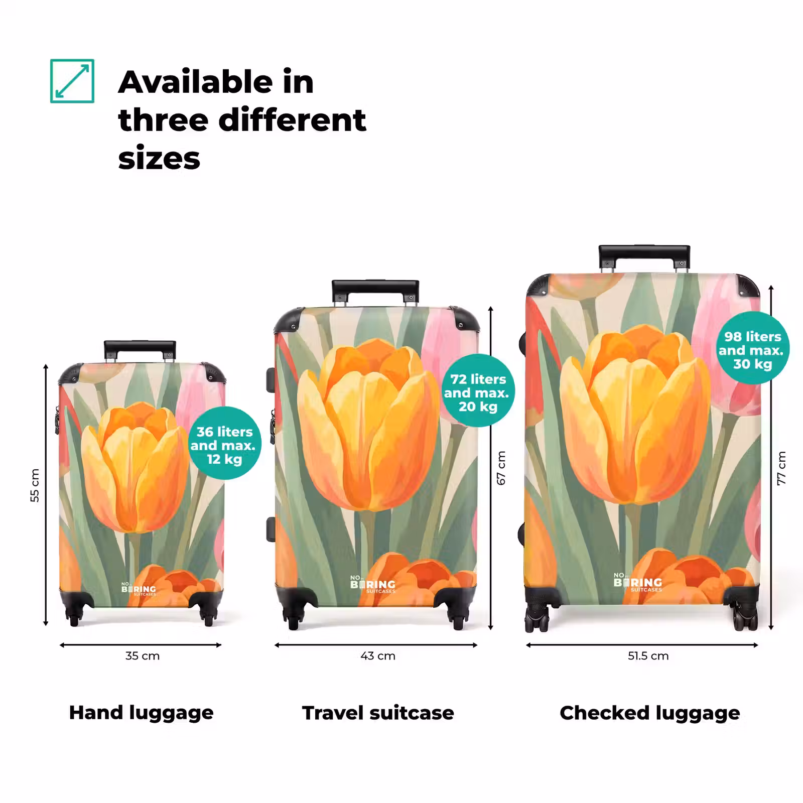 Suitcase - Tulips - Abstract - Colorful — 1